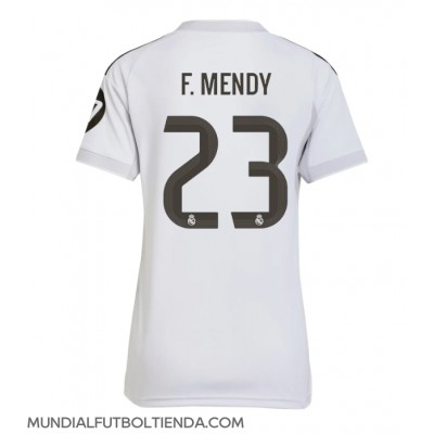 Camiseta Real Madrid Ferland Mendy #23 Primera Equipación Replica 2025-26 para mujer mangas cortas Camiseta Real Madrid Ferland Mendy #23 Primera Equipación Replica 2025-26 para mujer mangas cortas